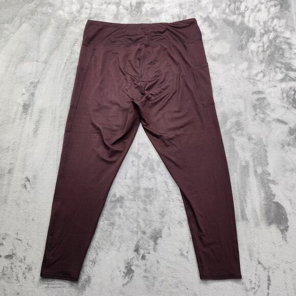 Maurices Leggings Womens XXL Burgundy Super High Rise Luxe Contour Pocket Yoga - Picture 2 of 9